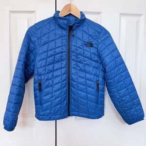 The North Face Jacket Boy S Thermoball Quilted Puffer Solid Dark Blue Filled